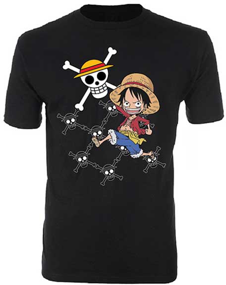 One Piece's Luffy and Jolly Roger T-shirt - Mean-Tees.com