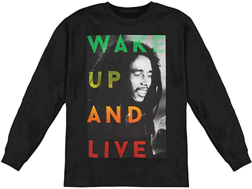 Wake Up Bob Marley Live Rasta Long Sleeve - Mean-Tees.com