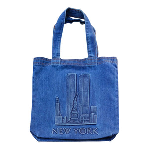 New York Skyline Embossed Tote Bag - Mean-Tees.com