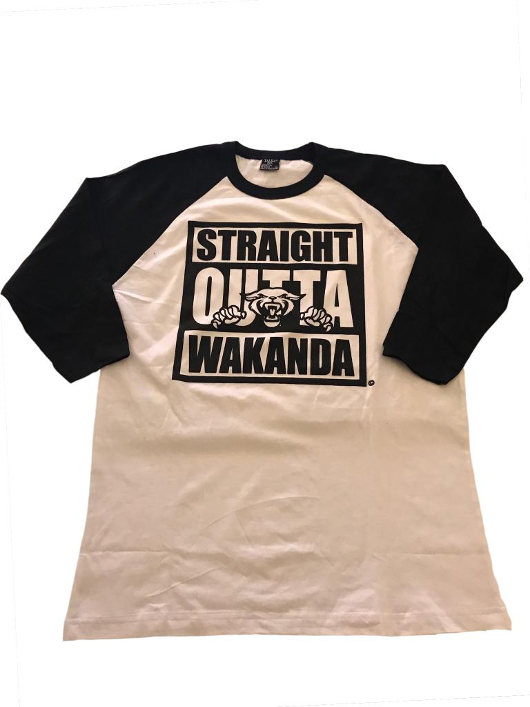 Straight Outta Wakanda Batter Up Baseball T - Mean-Tees.com