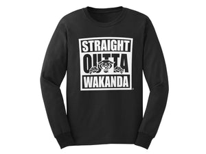 Straight Outta Wakanda Long Sleeve T-shirt - Mean-Tees.com