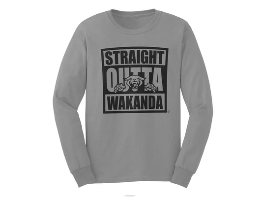 Straight Outta Wakanda Long Sleeve T-shirt - Mean-Tees.com